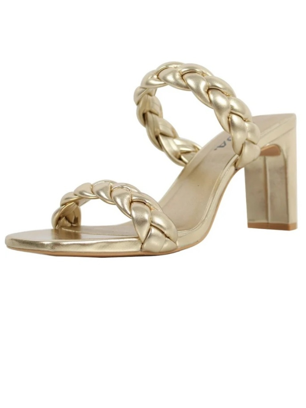 Soda Metallic Gold Braided Heels
